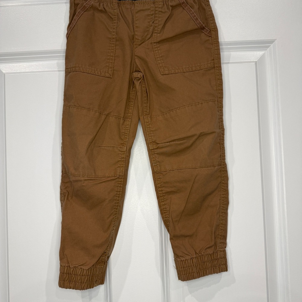 Sonoma Goods For Life Boys Brown Utility Jogger Pants Size 4 Elastic Waist - Picture 3 of 7